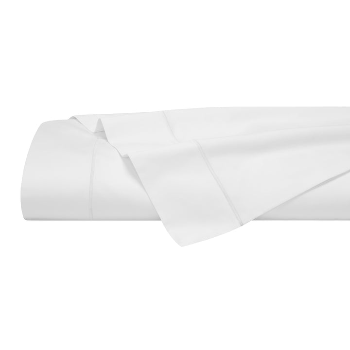 QFL-546-6080_5|Neatly folded plain white 100% cotton sheet. Essential high-quality, crisp, and breathable bedding for ultimate comfort.