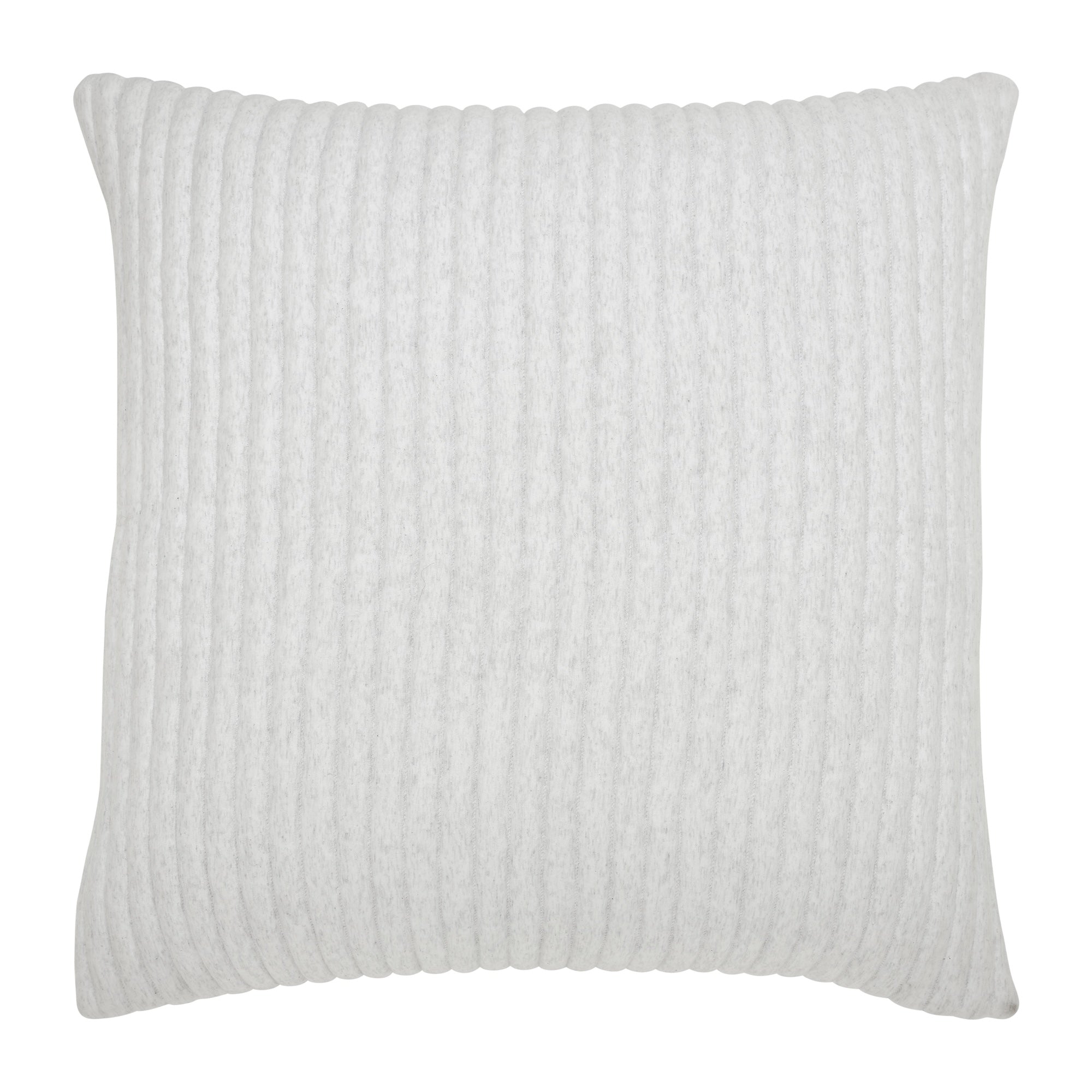 ES-374-2626_1|Luxurious white ribbed square pillow sham, crafted for ultimate comfort and a chic, contemporary bedroom aesthetic.