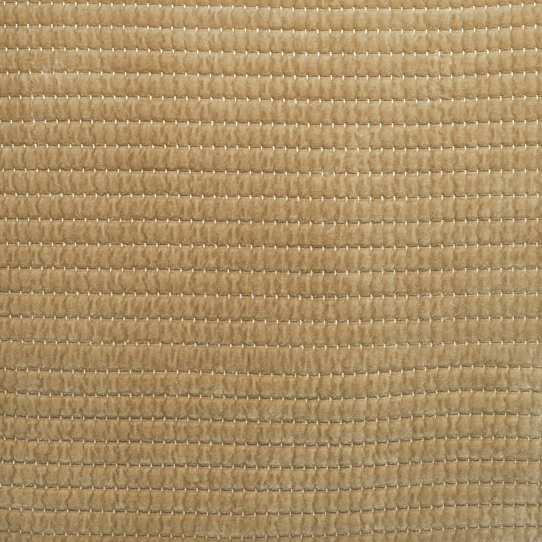 ES-267-2626_5|Detailed close-up of beige plush quilted coverlet fabric. Soft textured material with elegant parallel stitching, perfect for bedding.