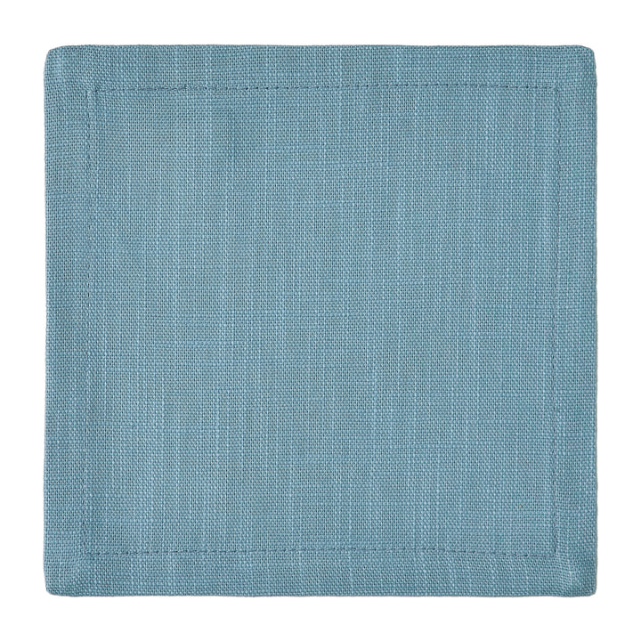 CNP-4902-66_3|Close-up of a single textured turquoise blue linen napkin, ideal for upscale dining and everyday use.