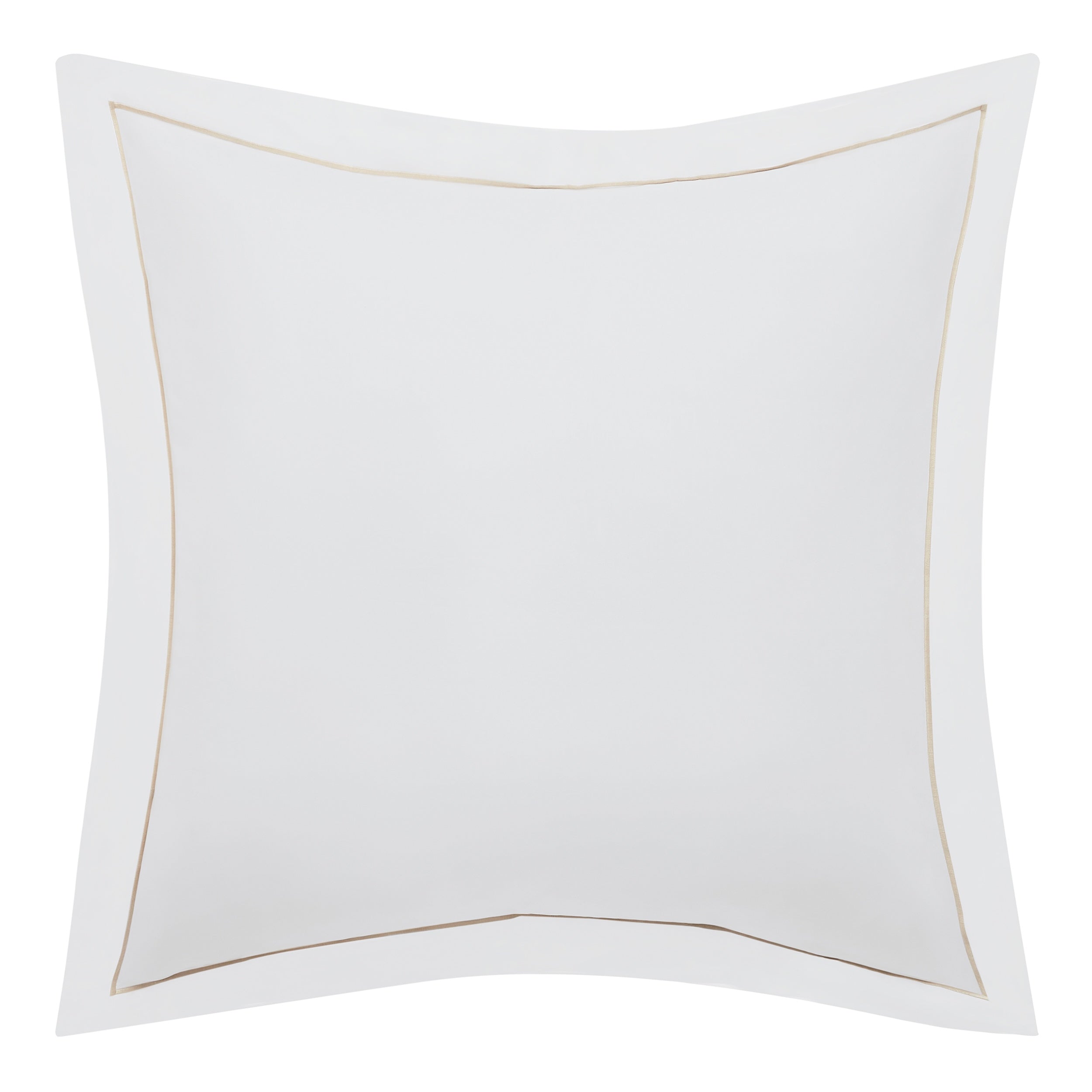 ES-056-2626_1|White sateen duvet cover with elegant gold embroidered border, luxurious soft cotton for a sophisticated bedroom.