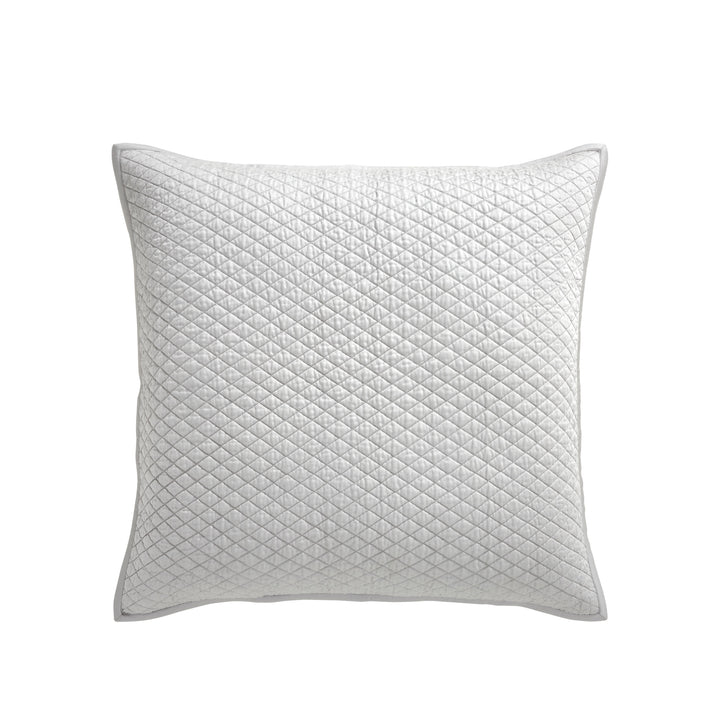 ES-266A-2626_1|Light grey silver quilted coverlet with a subtle diamond pattern, perfect for elegant bedroom decor & layering.