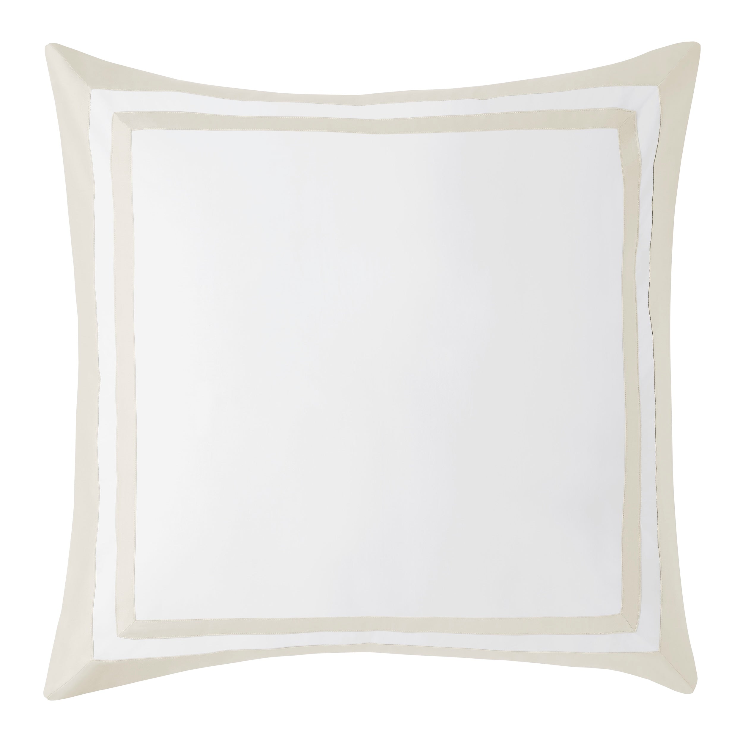 ES-061-2626_1|Elegant beige and white bordered duvet cover, luxurious cotton sateen bedding for a sophisticated classic bedroom style.