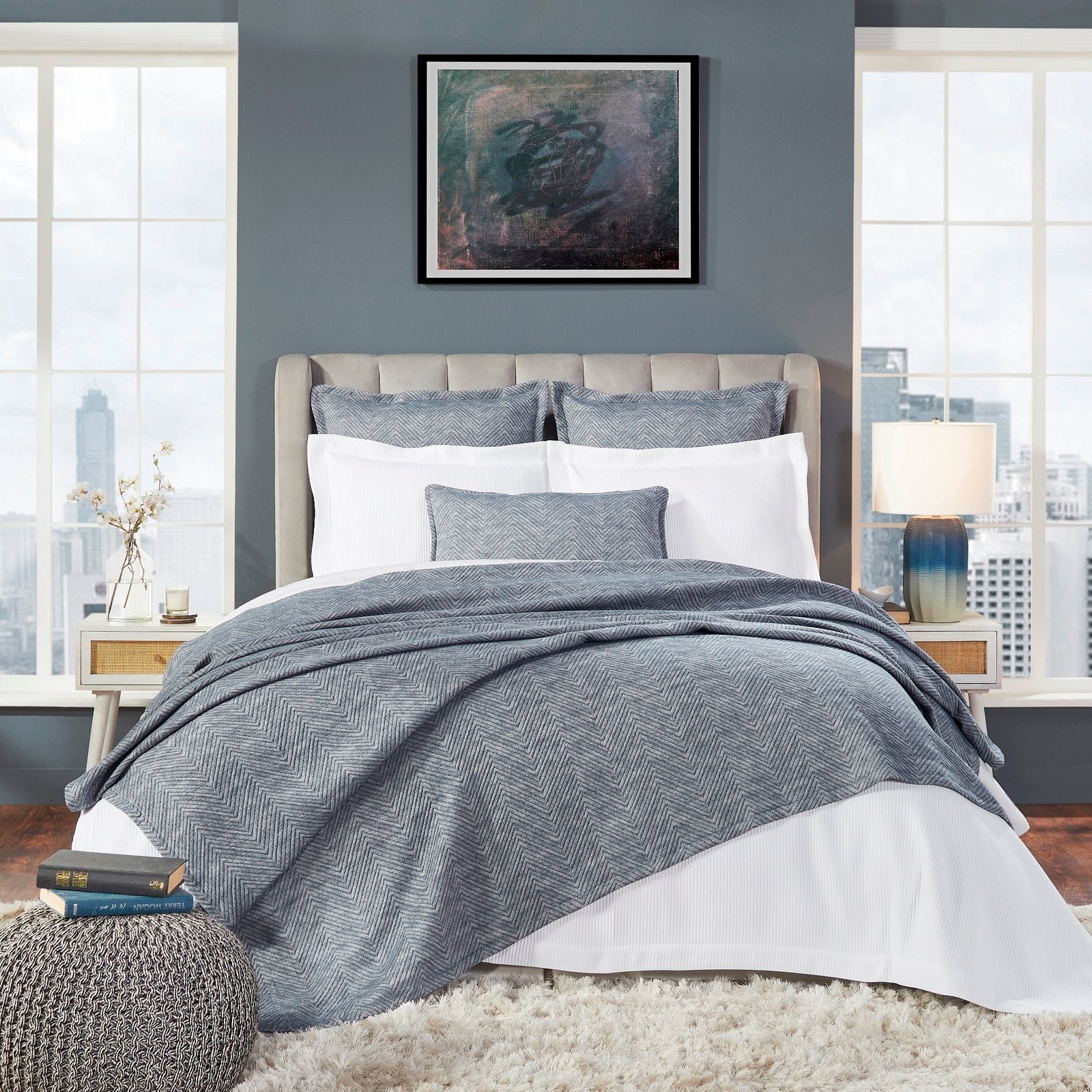 BT-121-X_1|Crisp white hotel collection sheet set on a modern bed, enhancing bedroom style with luxury comfort.