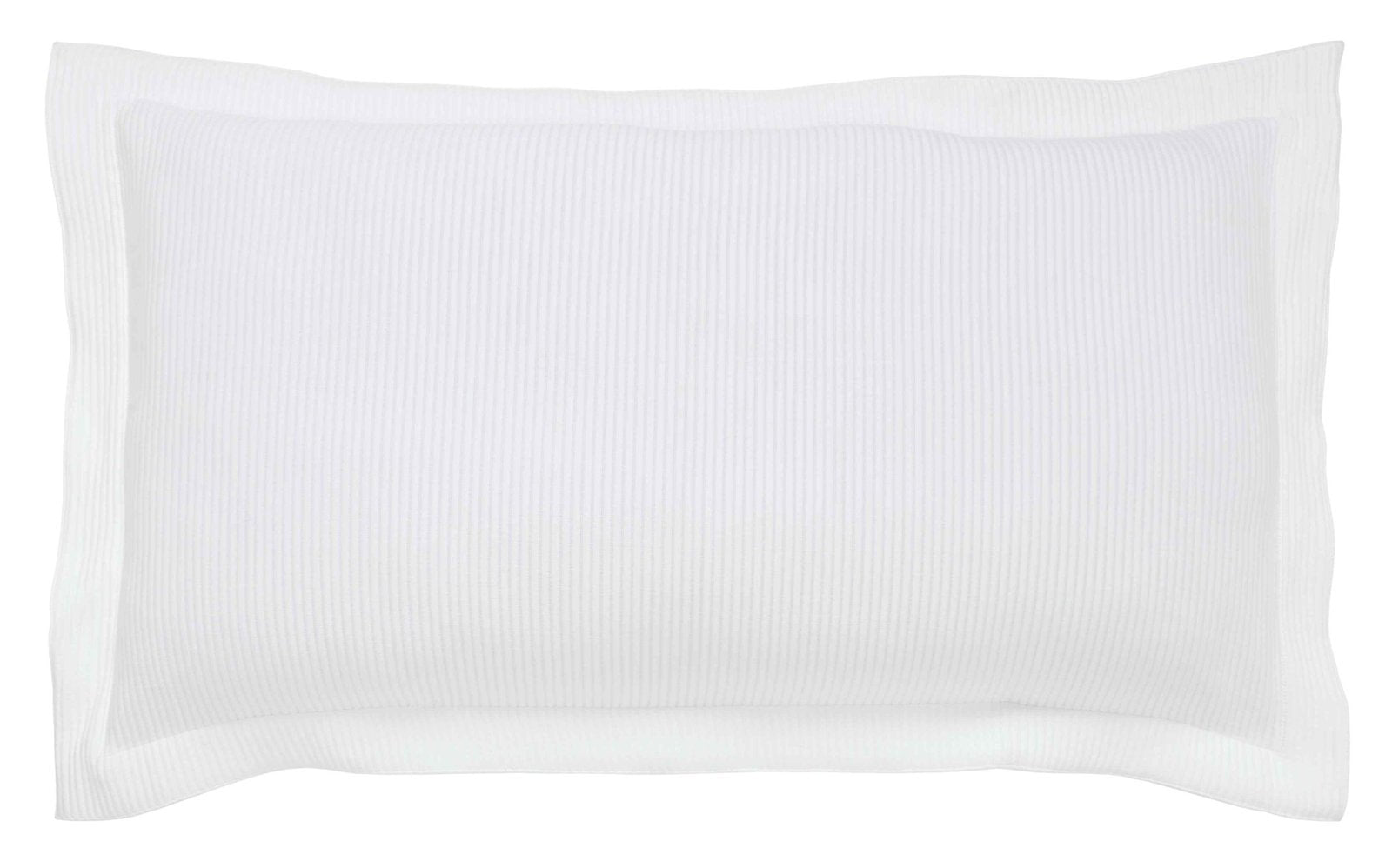 KS-191-2036_1|Crisp white quilted euro sham with fine vertical stripe texture, elegant, premium quality, soft bedding ensemble.