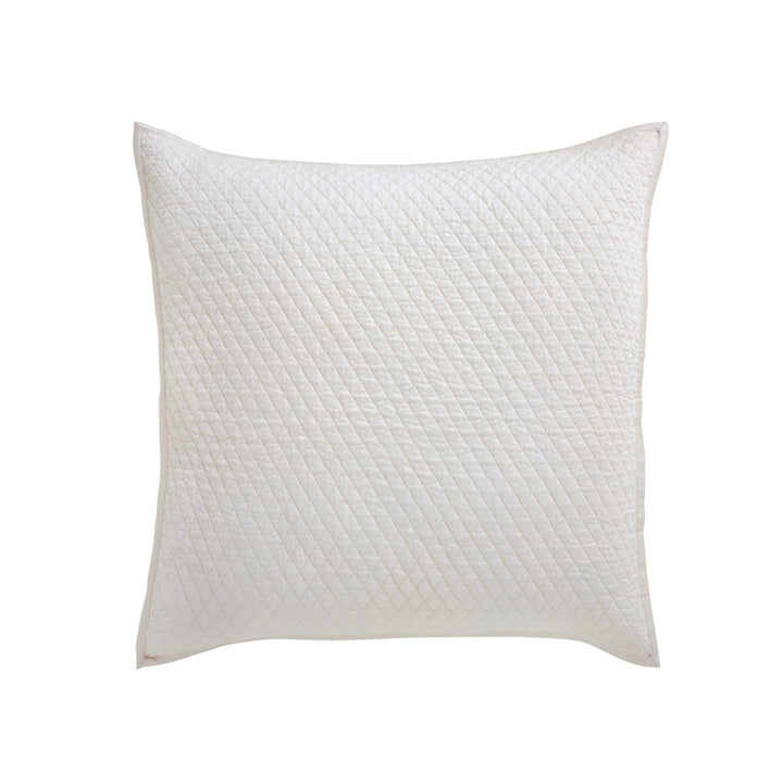 ES-265-2626_1|Off-white cream quilted coverlet featuring a delicate diamond pattern, ideal for a warm, classic bedroom aesthetic.