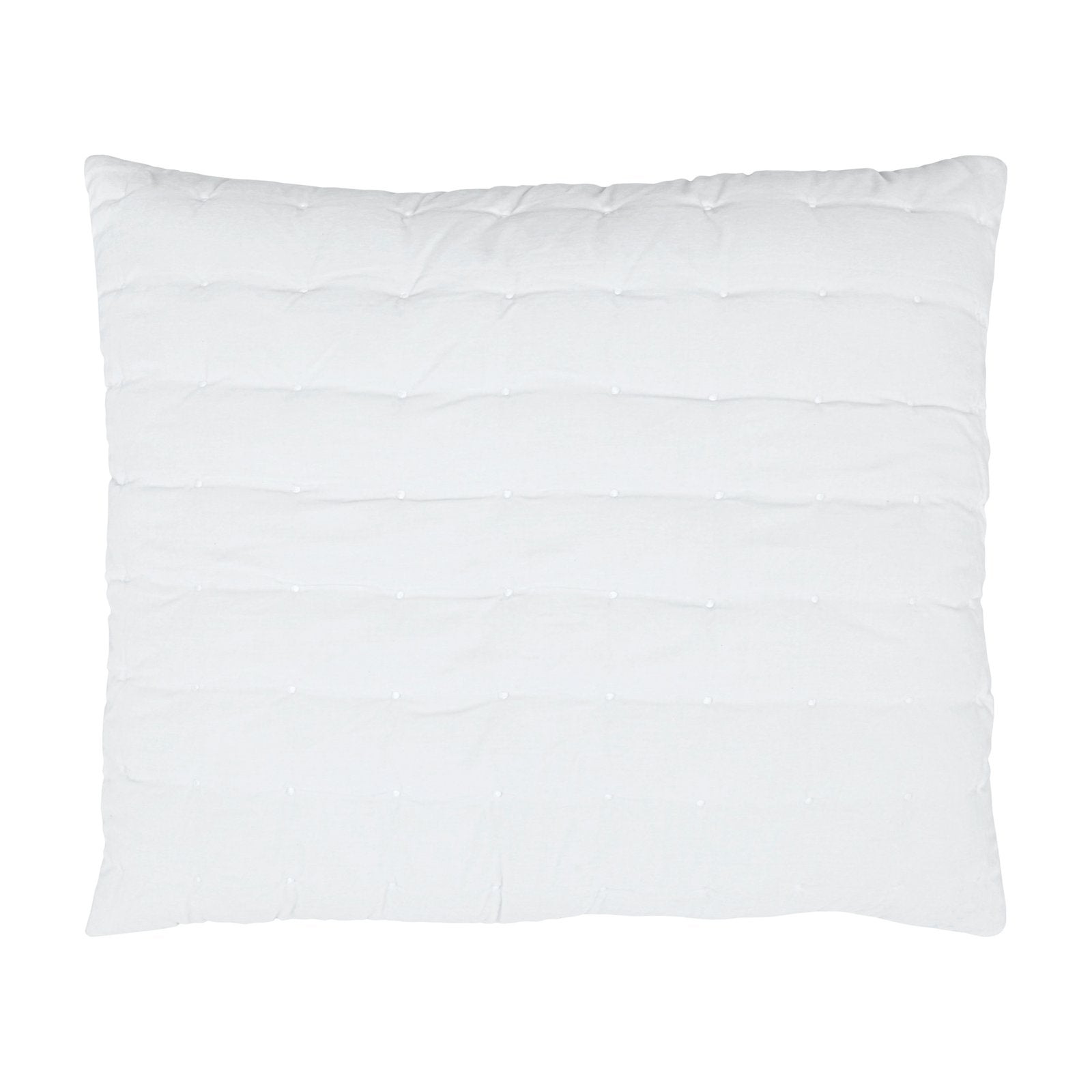 DE-353-3137-LOT1_1|Luxurious white quilted pillow sham, soft textured bedding. Modern comfortable decorative accent pillow for bedroom decor.