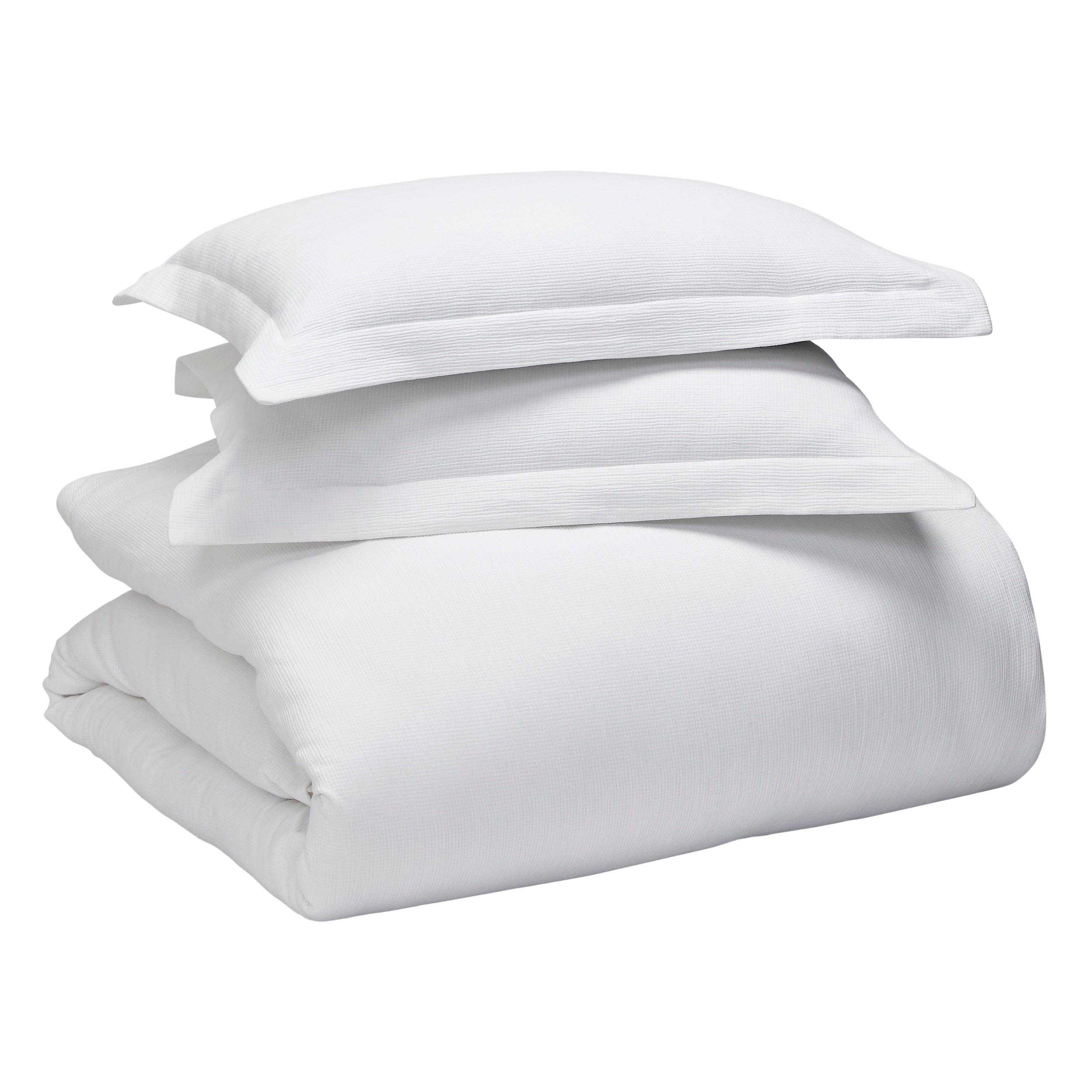 DT-067-9092_9|White textured duvet cover set with two matching pillow shams, luxurious and comfortable bedding for a modern bedroom.