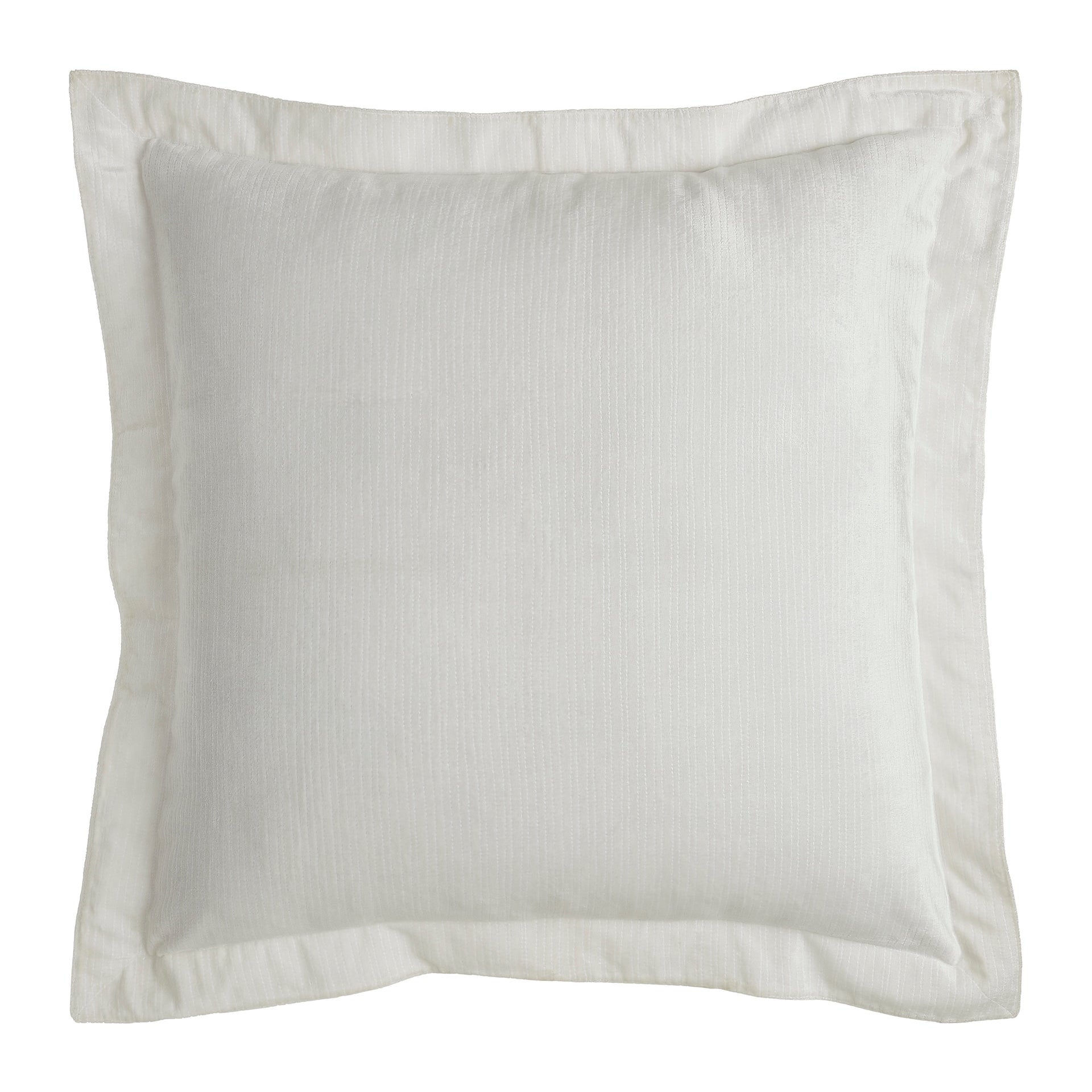 ES-052-2626_1|Crisp white ribbed duvet cover with tailored flange edge. Soft, luxurious texture enhances modern bedroom comfort.