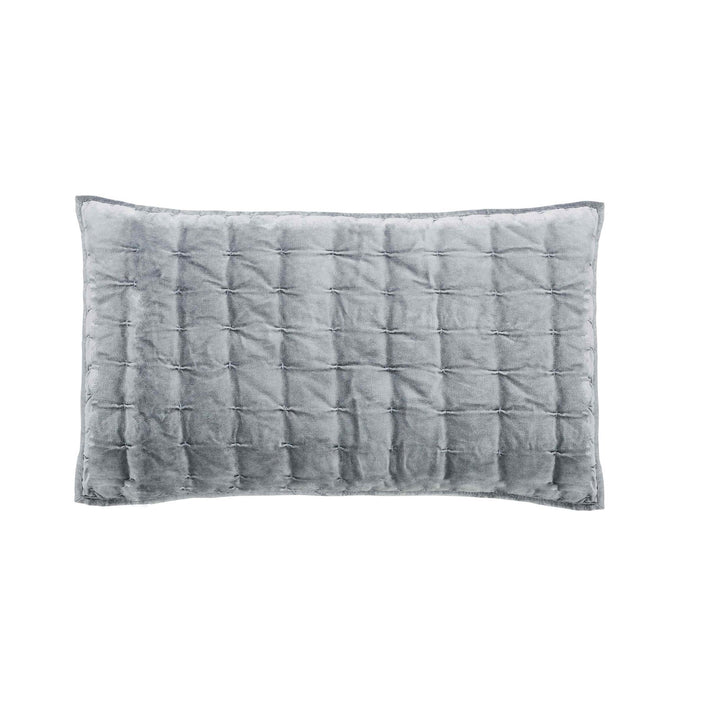 KS-324-2036_1|Soft grey quilted pillow sham, an elegant component of a cozy duvet cover set, adding texture and warmth.