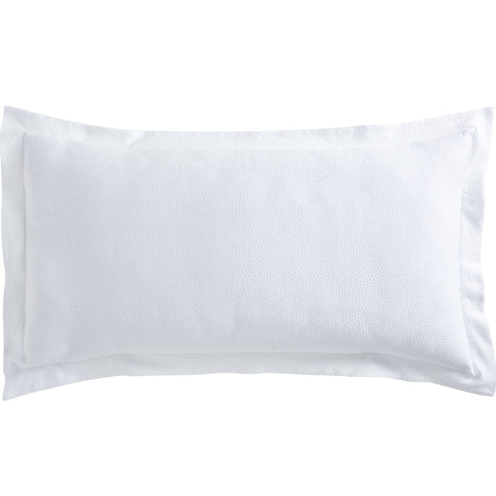 SS-258-2026_2|White textured pillow sham with a subtle pebbled pattern. Offers sophisticated, minimalist bedding accent, perfect for modern style.