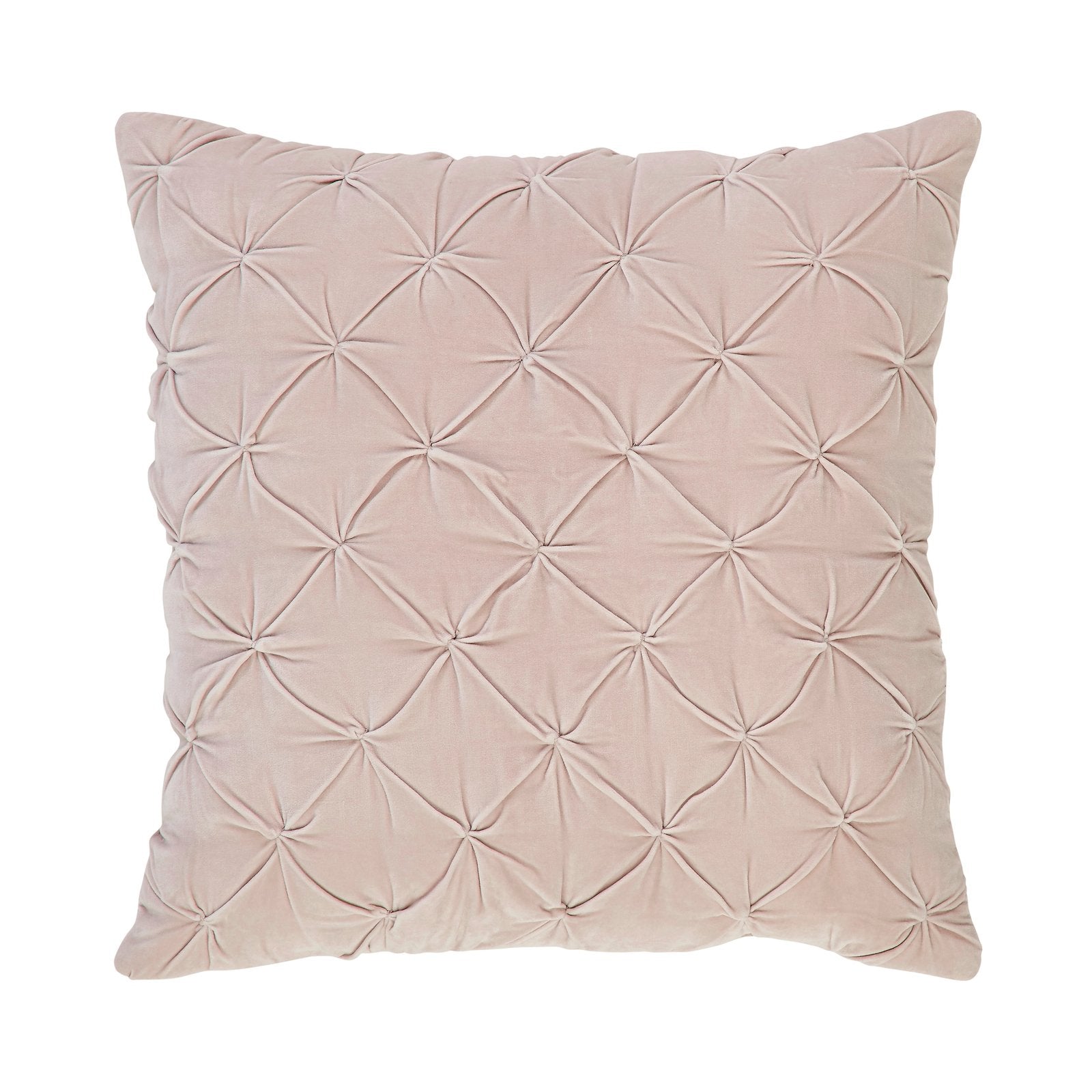 SS-325-X_1|Plush blush pink textured decorative pillow with a charming tufted geometric pattern, perfect for adding a soft, stylish accent to furniture.