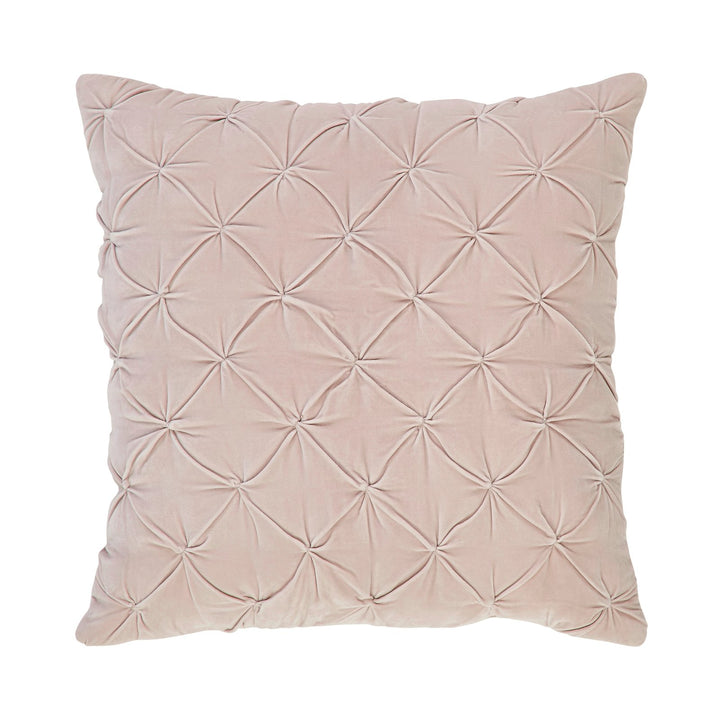 SS-325-X_1|Plush blush pink textured decorative pillow with a charming tufted geometric pattern, perfect for adding a soft, stylish accent to furniture.