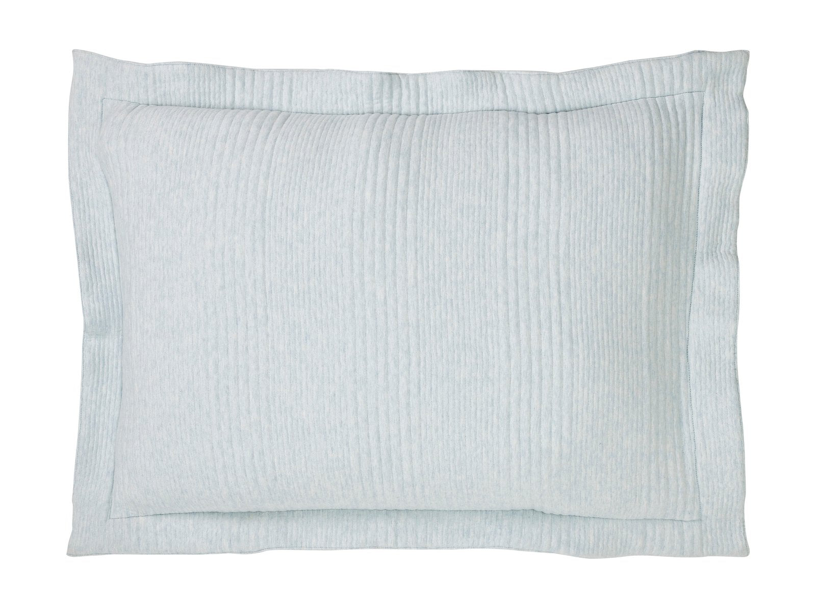 SS-041-2026_1|Light blue quilted pillow sham with subtle crinkled texture, soft and breathable, perfect for a serene bedroom aesthetic.