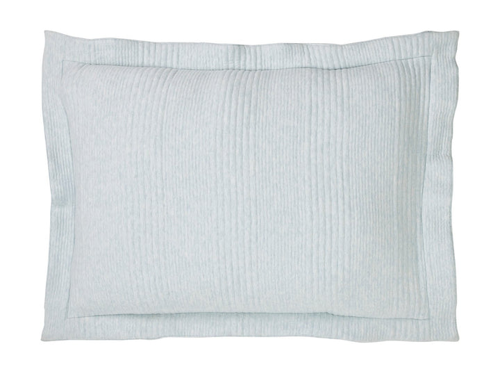 SS-041-2026_1|Light blue quilted pillow sham with subtle crinkled texture, soft and breathable, perfect for a serene bedroom aesthetic.