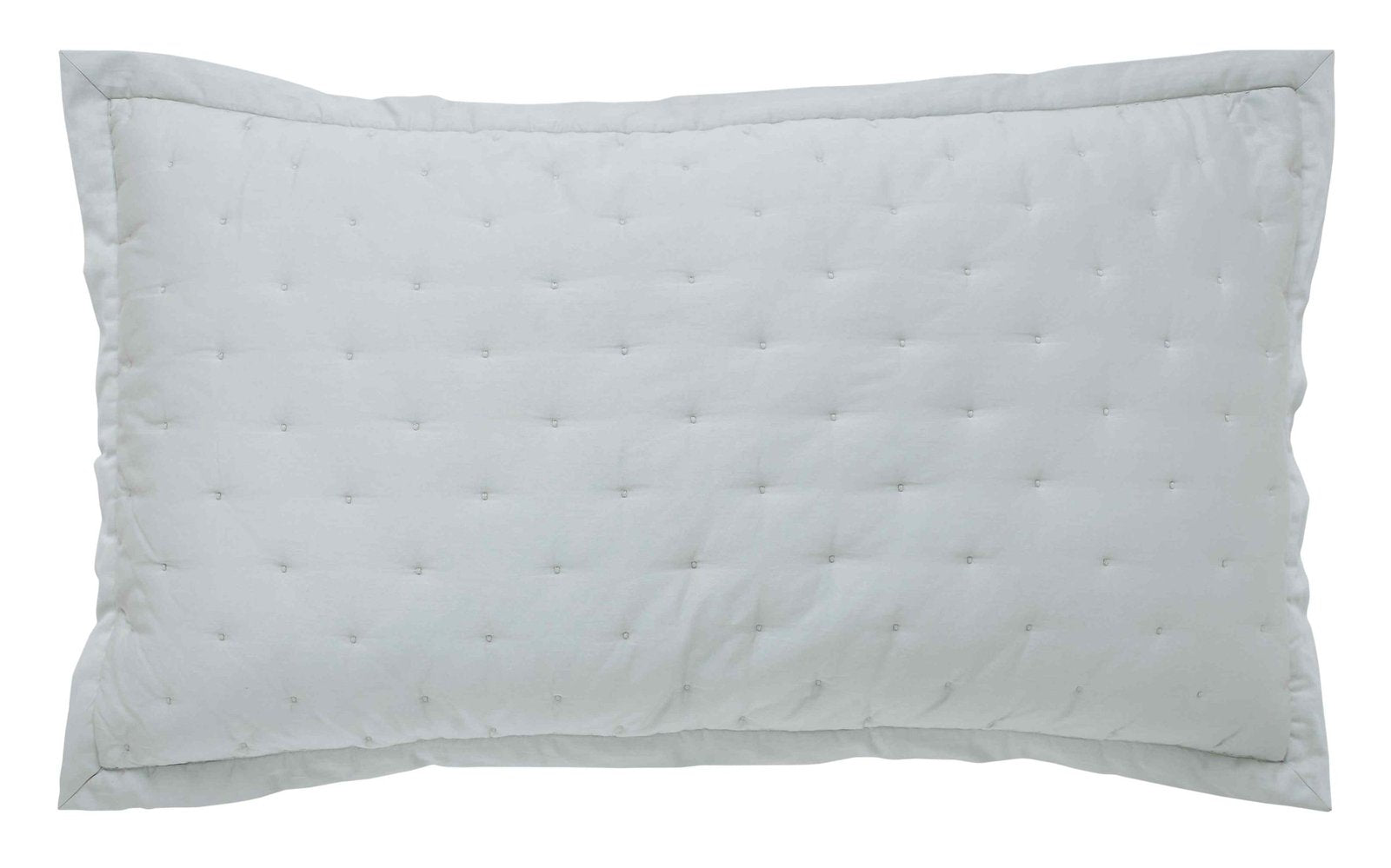 KS-351-2036_1|Soft light grey quilted sham featuring a subtle tufted square pattern, perfect for a contemporary bedroom aesthetic.