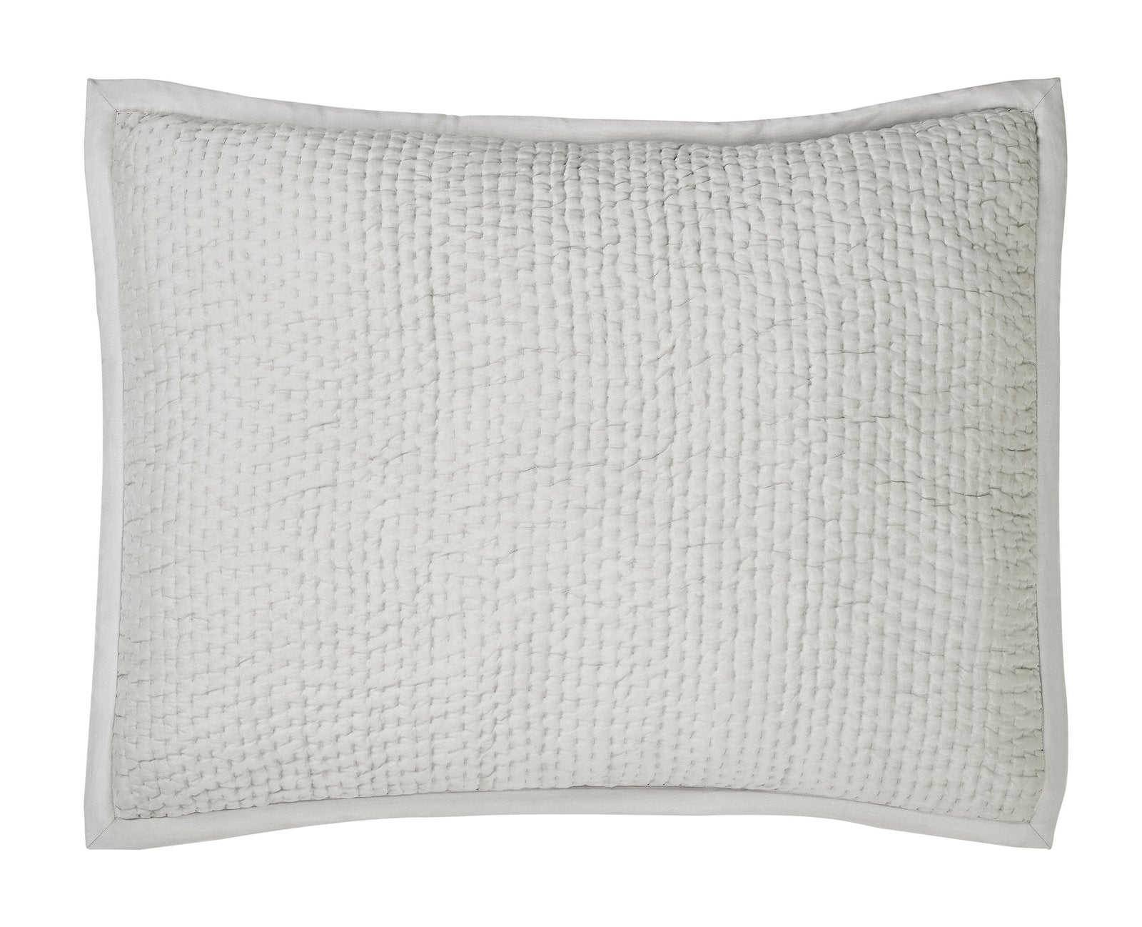 SS-197-2026_1|Chic light grey puckered textured coverlet sham, adding unique dimension and modern style to your bedding ensemble.
