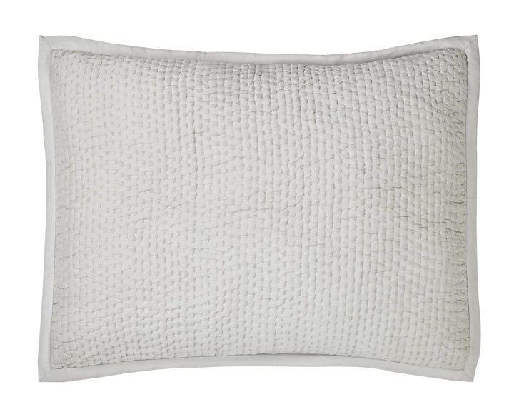 SS-197-2026_1|Chic light grey puckered textured coverlet sham, adding unique dimension and modern style to your bedding ensemble.