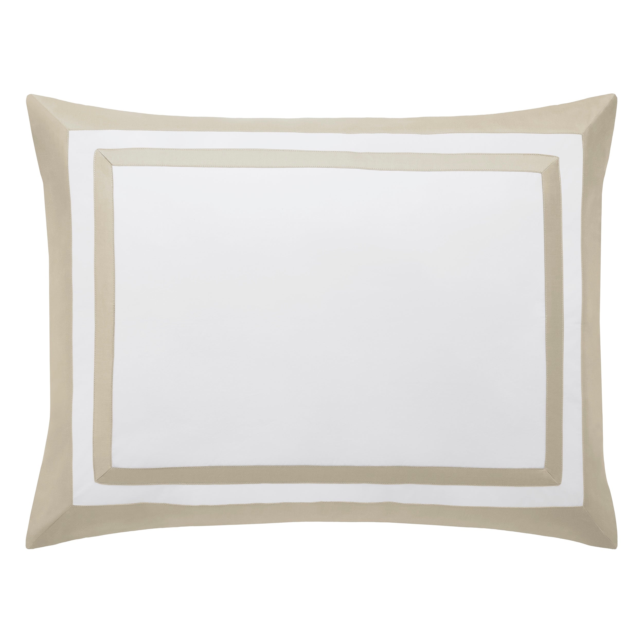 SS-066-2026_1|Elegant beige and white border cotton sateen duvet cover, a stylish choice for a contemporary, refined, and inviting bedroom look.