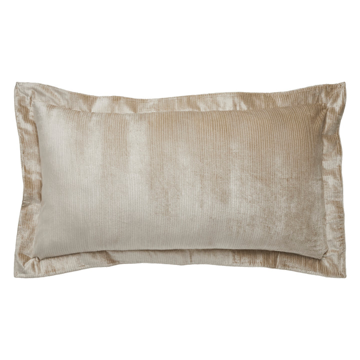 KS-053-2036_1|Luxurious ribbed beige velvet duvet cover, soft texture with elegant flanged detail. Perfect for a sophisticated bedroom.