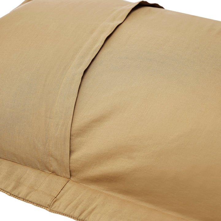 SS-269-2026_2|Tan woven cotton coverlet pillow sham, soft textured fabric with a classic envelope closure. Perfect for a cozy bedroom decor.