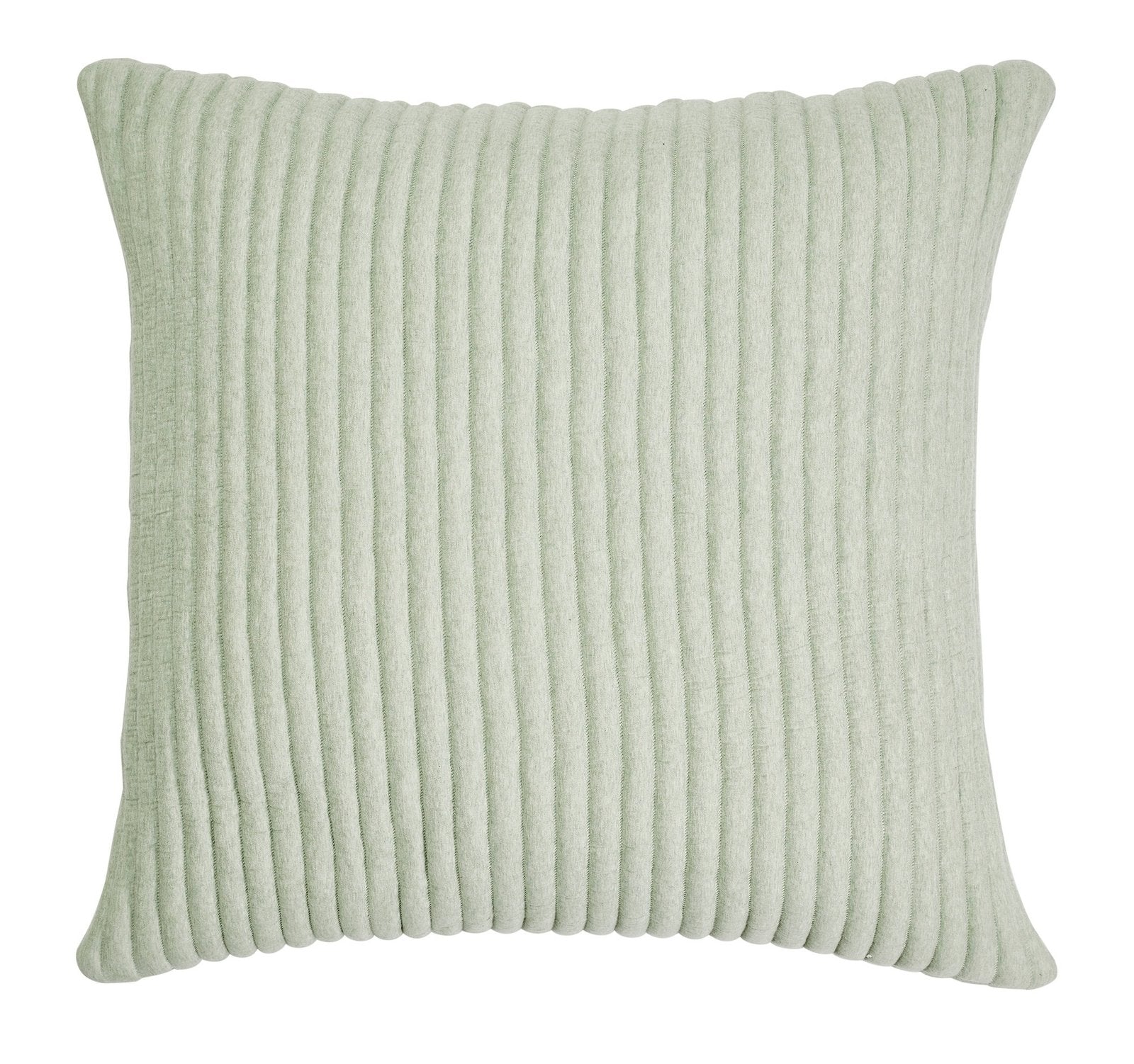 ES-370-2626_1|Soft light green corduroy-textured square throw pillow, offering a cozy and stylish accent for contemporary interiors.