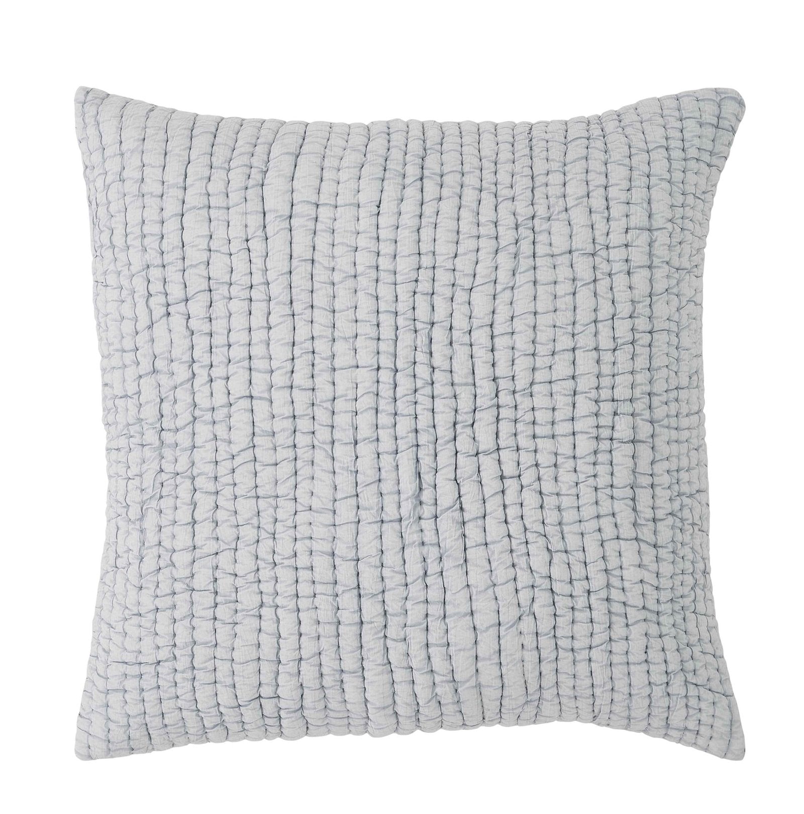 ES-316-X_1|Soft light blue square decorative pillow with textured quilting, adding a tranquil and cozy accent to any living space.