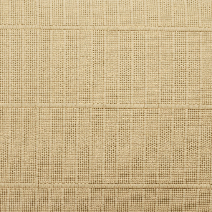 ES-269-2626_5|Detailed close-up of the woven tan coverlet fabric, highlighting its rich textured ribbed pattern.