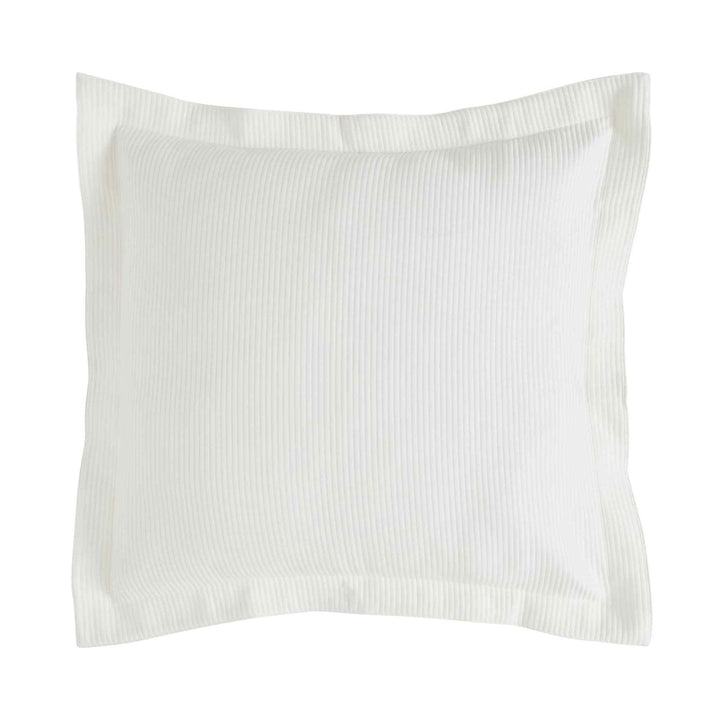 ES-192-2626_1|Crisp white ribbed texture cotton coverlet, offering a clean, modern look for any bed ensemble, soft and durable.