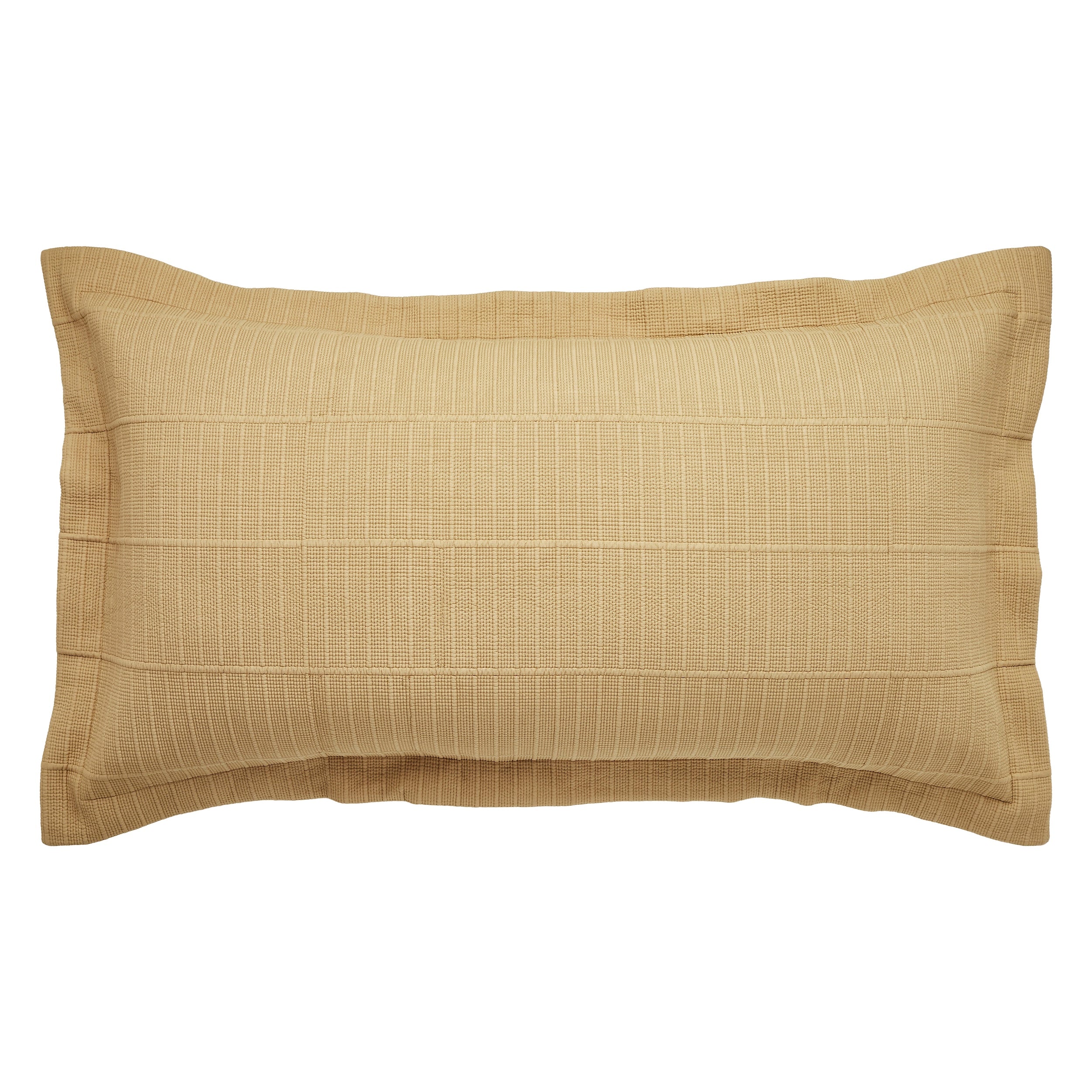 KS-269-2036_1|Warm beige textured quilted coverlet pillow sham, adding a cozy and stylish touch to any bed ensemble decor.