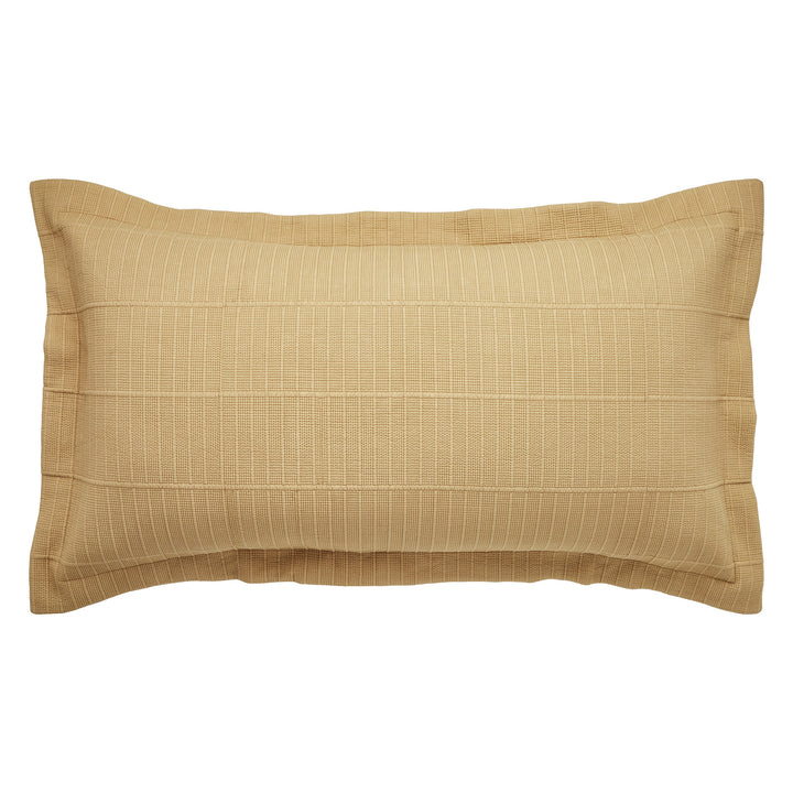 KS-269-2036_1|Warm beige textured quilted coverlet pillow sham, adding a cozy and stylish touch to any bed ensemble decor.