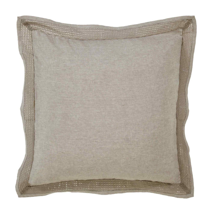 ES-022-2626_1|Natural linen duvet cover with elegant woven texture border detail. Perfect for sophisticated, modern bedding.