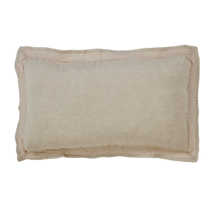 KS-021-2036_1|Beige linen duvet cover sham with elegant textured border, adding sophisticated comfort to your bedroom decor.