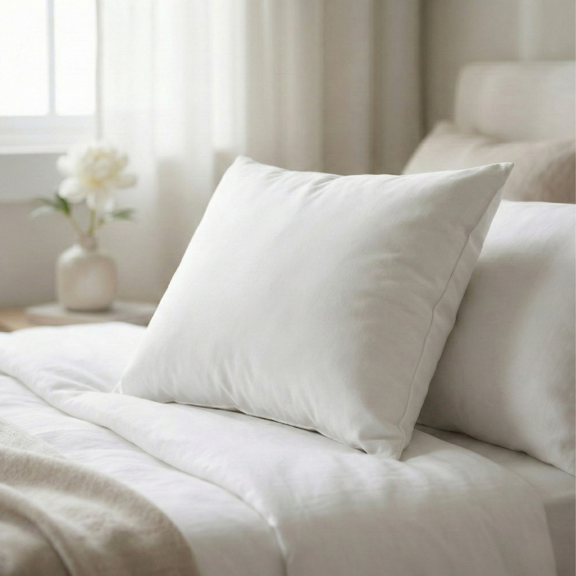 PI-2511-2026_1|Comfortable white rectangular pillow insert, offering soft yet supportive bedding for a restful sleep experience and style.