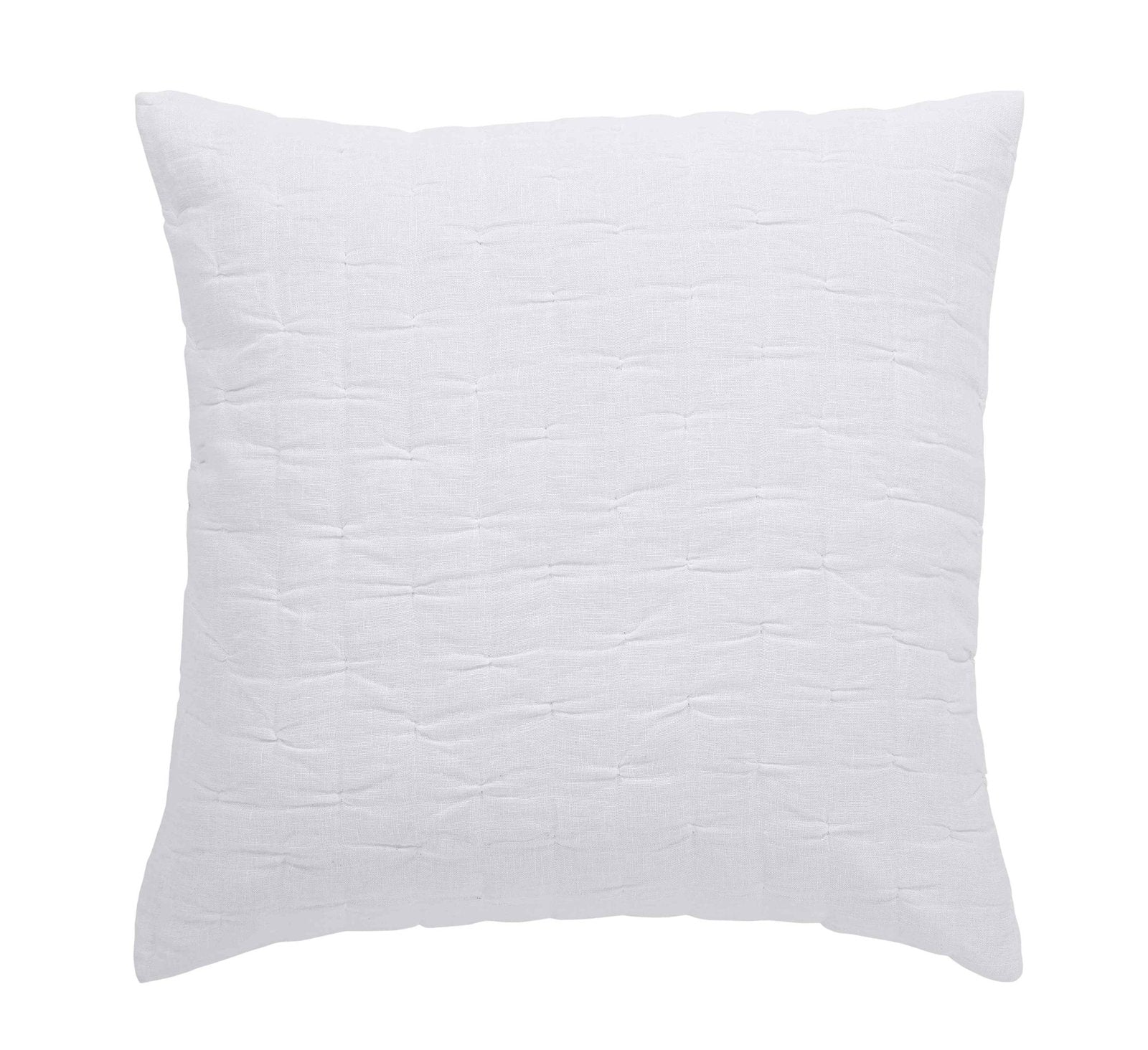 ES-319-X_1|Crisp white square pillow sham, featuring a subtly textured quilted pattern, ideal for adding a clean, modern touch to your bedding.