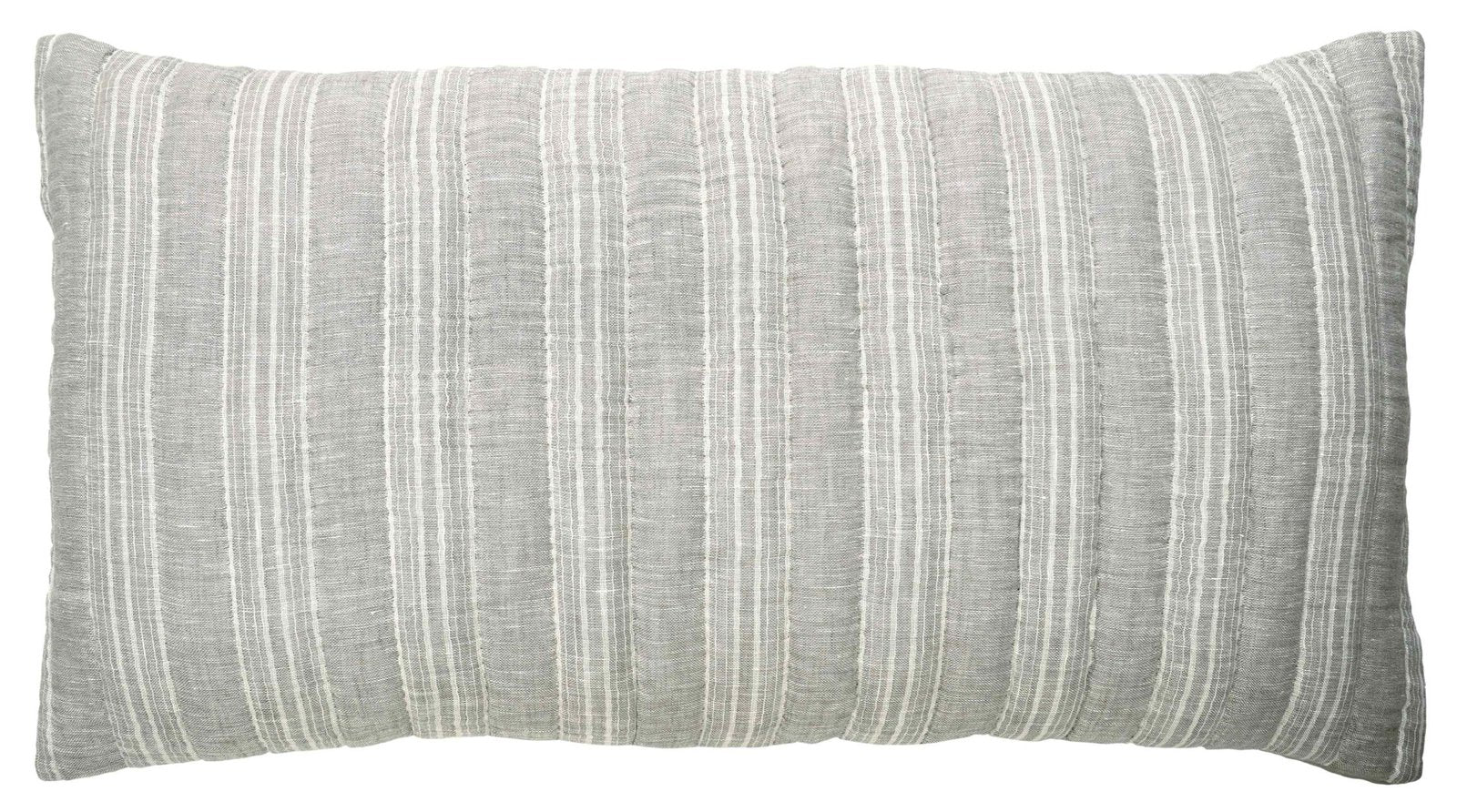 KS-317-2036_1|Striped grey and white quilted pillow sham. Adds a subtle textured pattern and cozy comfort to a modern bed design.