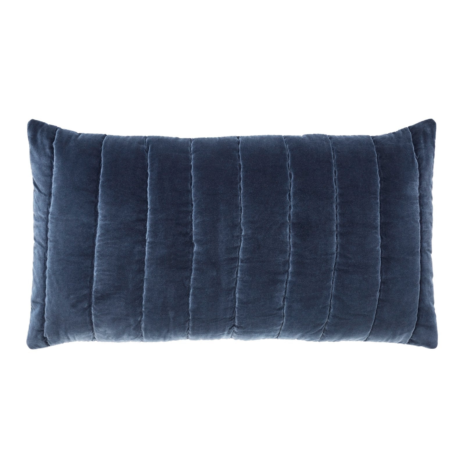 KS-335-2036_1|Plush blue velvet decorative accent pillow complementing luxury quilt and coverlet bedding sets for enhanced comfort.