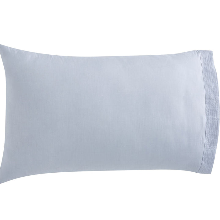AKP-524-2040_1|Serene light blue 100% cotton pillowcase with elegant pintuck pleat detail. Soft, smooth, breathable bedding.