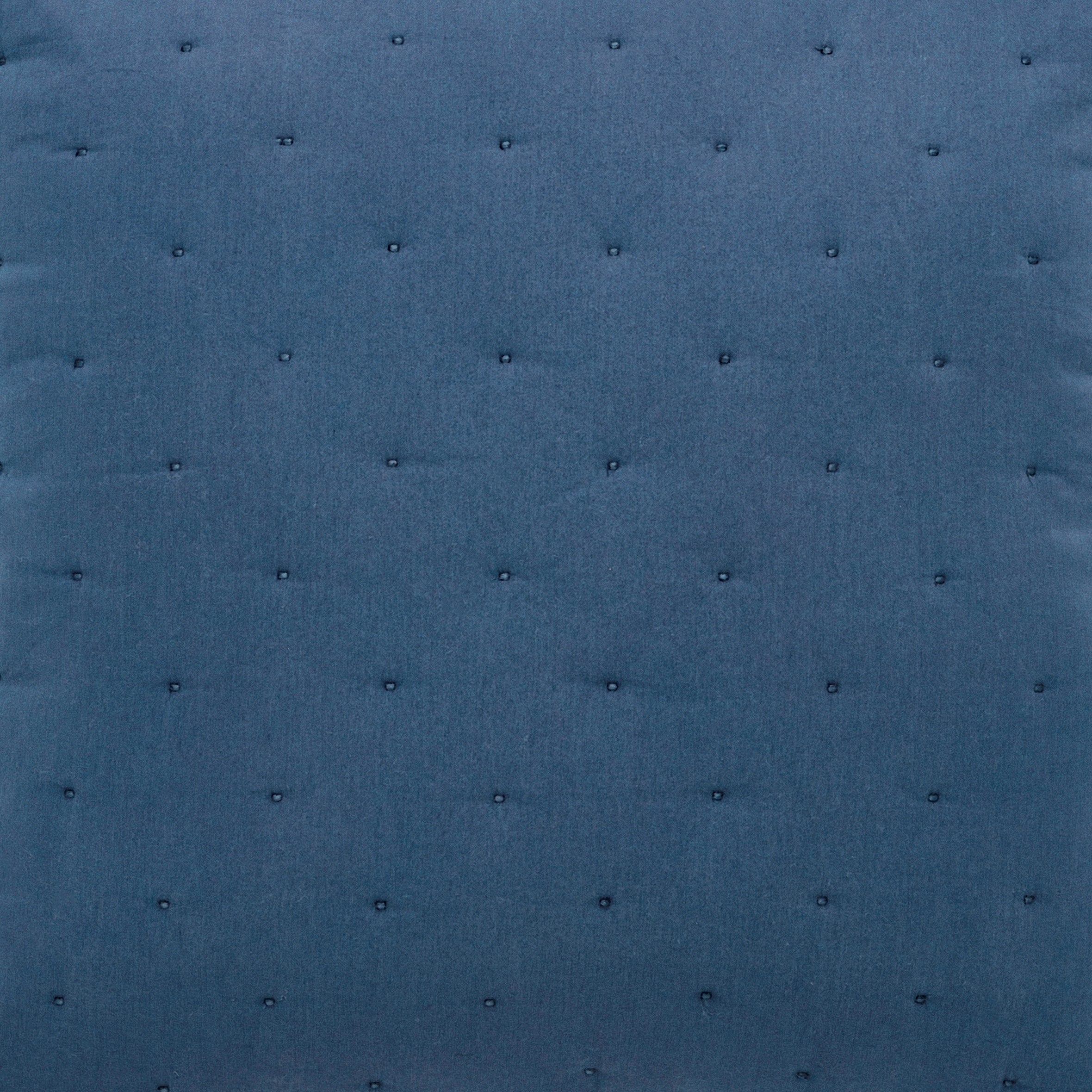 SWT-357-7.8_1|Quilted deep blue pillow with tufted dots, providing a classic, comfortable touch for bedroom decoration.