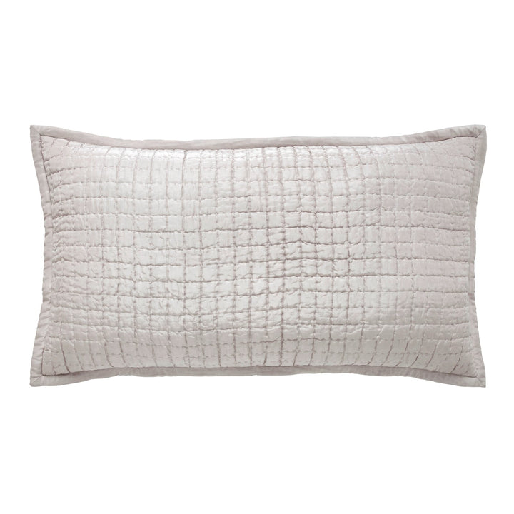 KS-178-2036_1|Elegant light beige square quilted coverlet sham, a refined accent piece for a sophisticated bedroom setting.