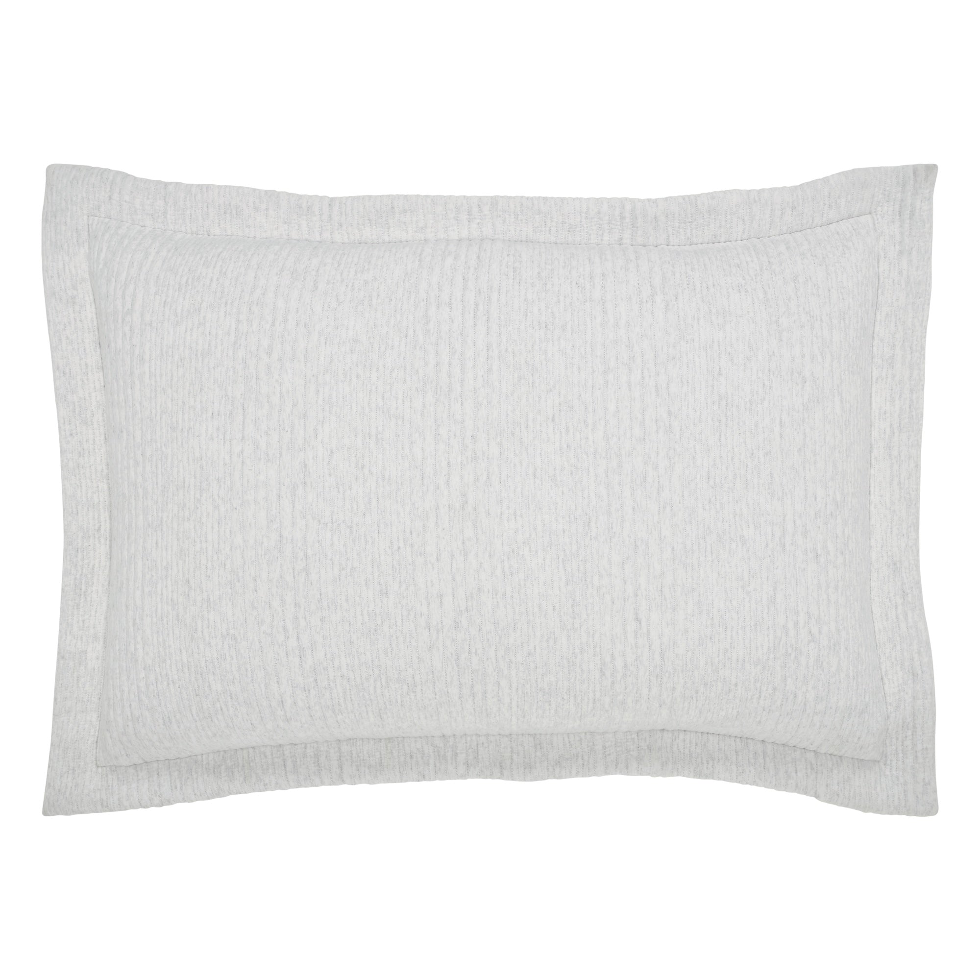 SS-043-2026_1|Modern light grey textured decorative throw pillow with flange detail, enhancing comfort and style in any room.