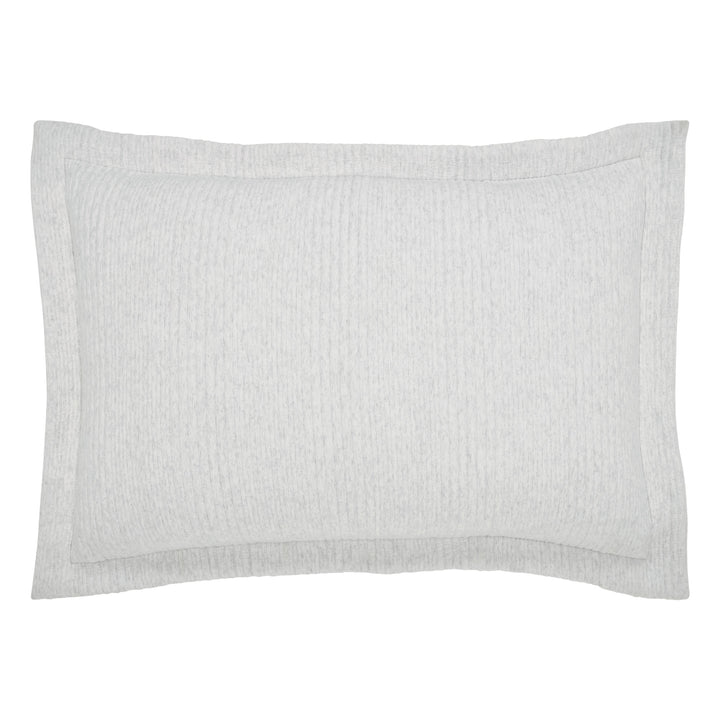SS-043-2026_1|Modern light grey textured decorative throw pillow with flange detail, enhancing comfort and style in any room.