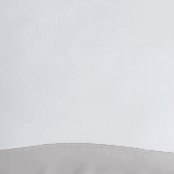 SWT-529-7.8_1|Elegant white and light grey two-tone throw blanket, showcasing a smooth, luxurious fabric for modern decor.
