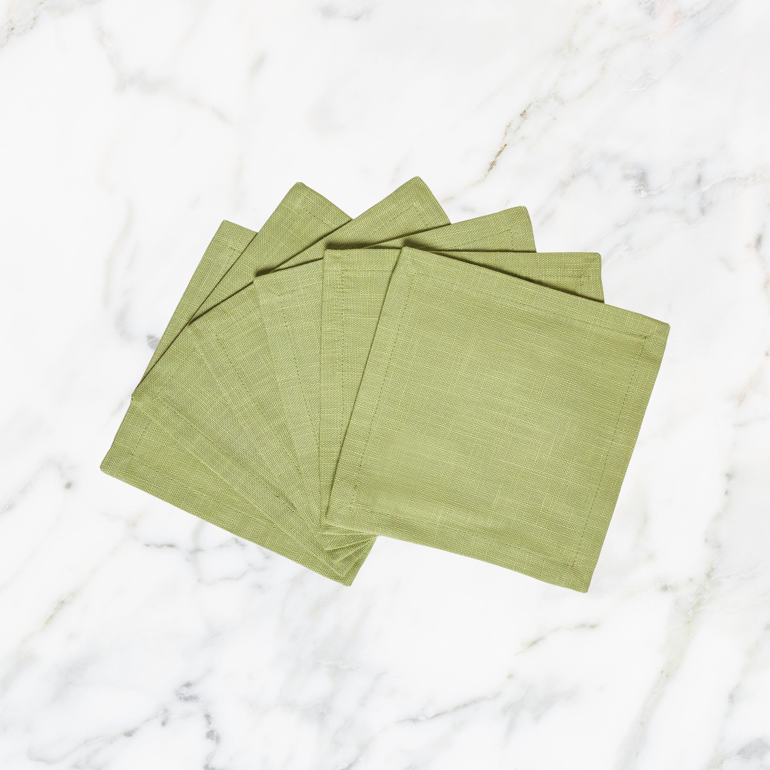 CNP-4905-66_1|Set of 6 light green fabric dinner napkins, woven texture, perfect reusable cloth table linens for dining and events.