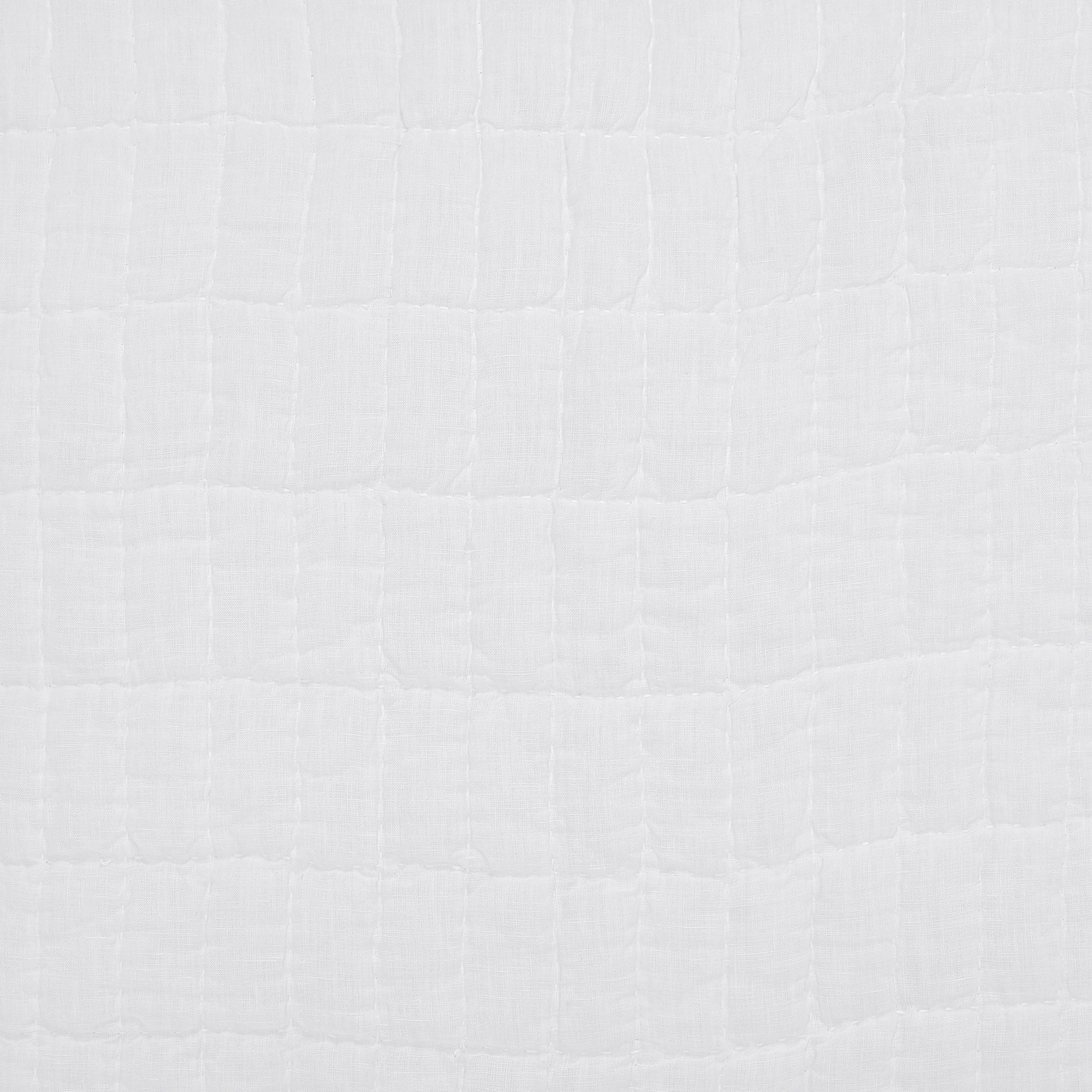 SWT-372-7.8_1|Bright white textured fabric with a distinct quilted square grid pattern, enhancing comfort in home furnishings.