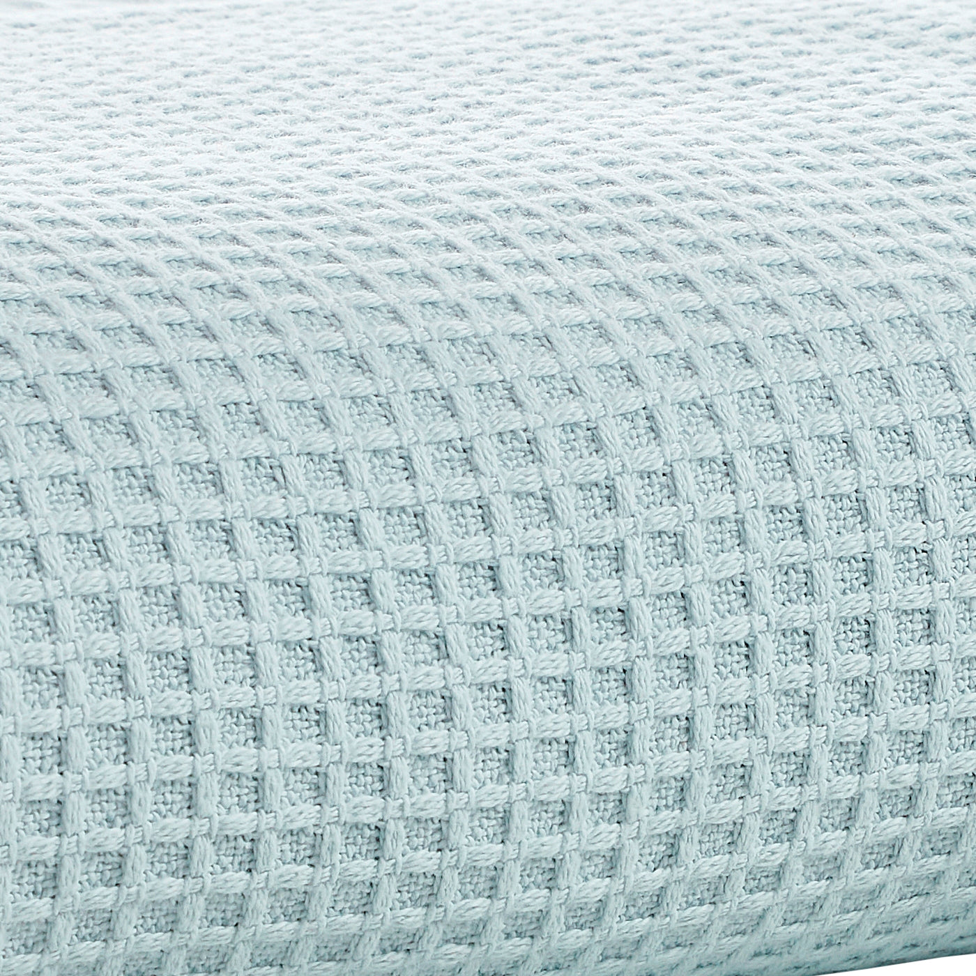 BL-857-9496_6|Detailed close-up of light blue waffle knit blanket texture, perfect for soft, cozy fabric detail. (113)