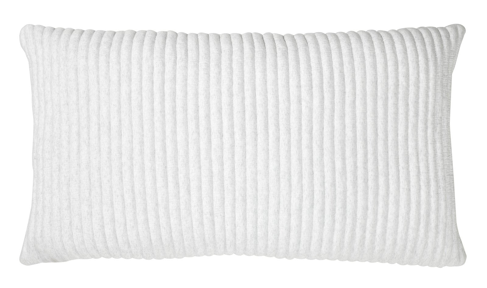 KS-367-2036_1|Chic white ribbed texture lumbar pillow sham, oblong design for extra back support and modern, cozy bed decor.