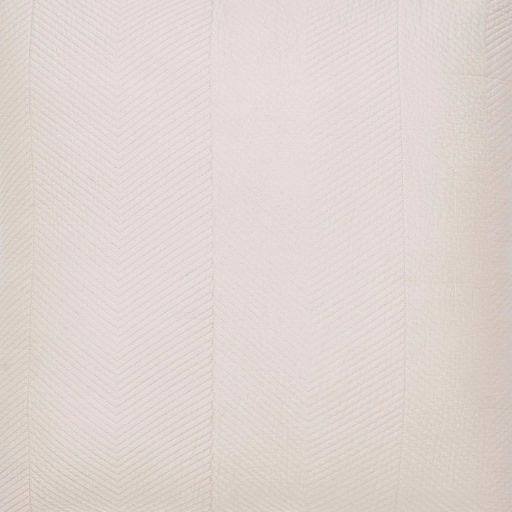 CL-171-11096_10|Close-up of premium neutral beige coverlet fabric, showcasing its intricate chevron textured pattern. Modern bedding.
