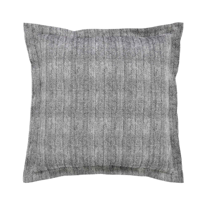 ES-034-2626_1|Elegant charcoal gray textured duvet cover sham with a subtle geometric pattern, adding sophistication to any modern bed.