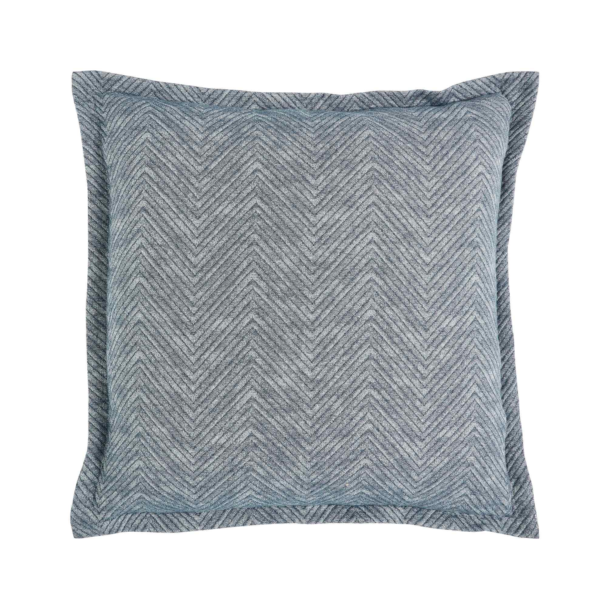 KS-121-X_1|Stylish blue and grey chevron pattern throw pillow, adding a contemporary and cozy touch to any living space.